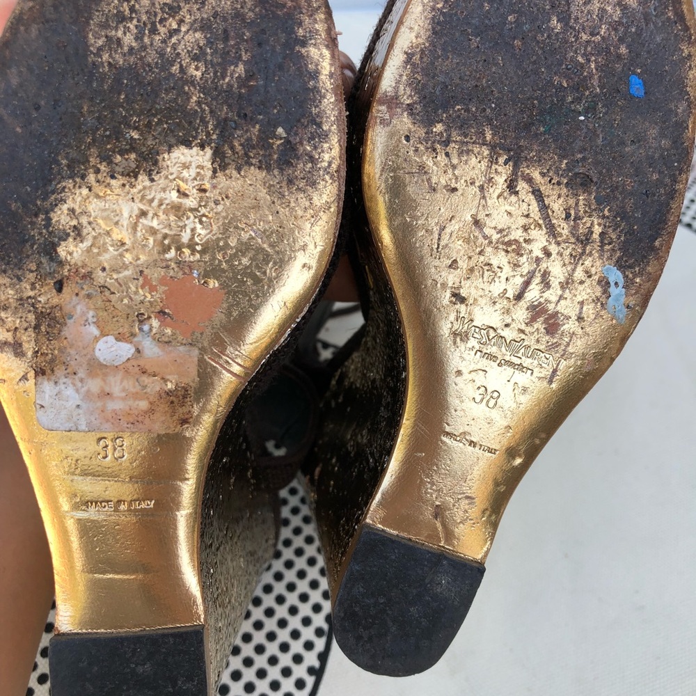 Authorities Ysl Rive Gauche Gold Wedge - image 5